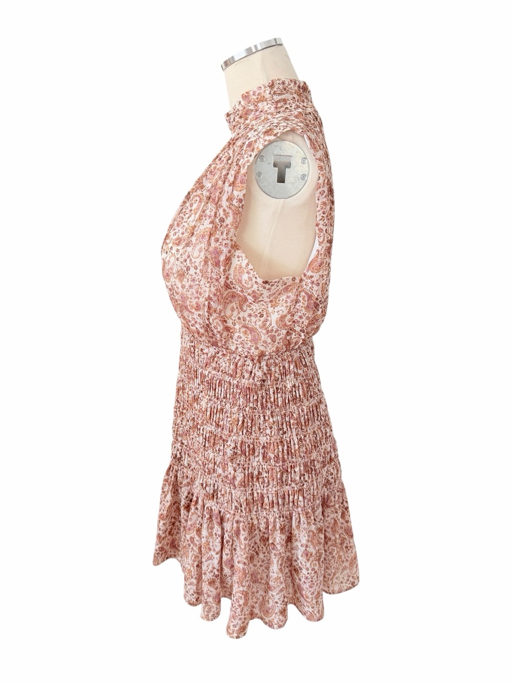 NWT House of Harlow Floral Smocked Waist Sleeveless Mini Dress Sz S - Picture 9 of 12